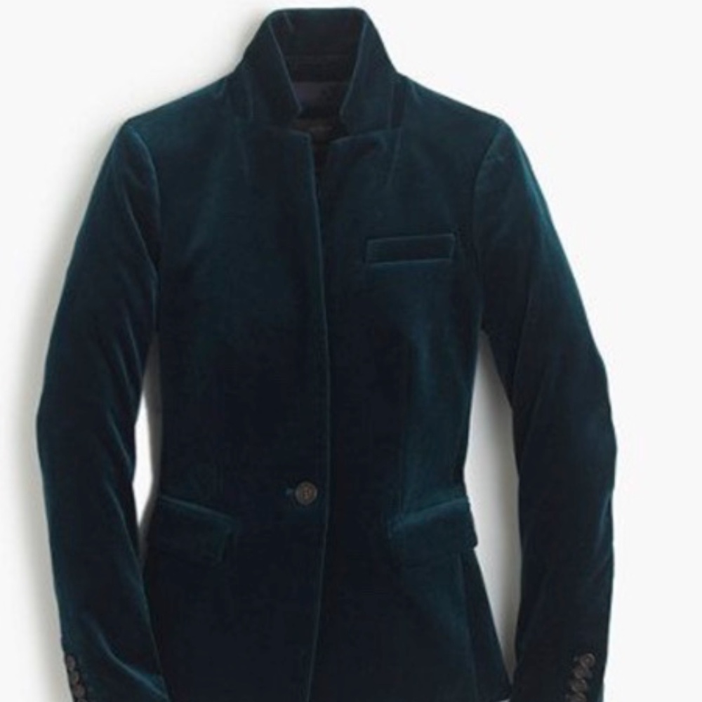 Jcrew, Regency Velvet Blazer, Size 000, Green